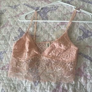 A pink lace top bra from Anemone